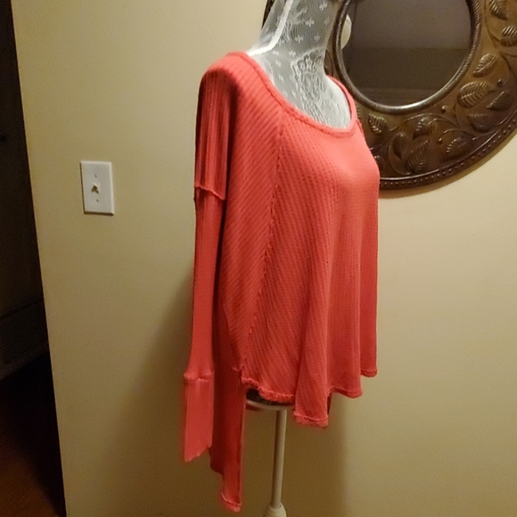 Free People Tops - Free People  Coral Poppy Thermal Top sz M